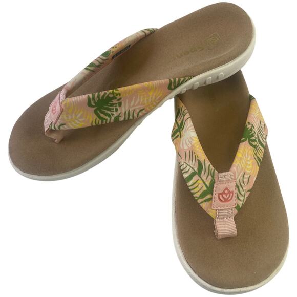 Spenco Womens Victoria Flip Flop Comfort Orthotic Tropical Pink Multi Sandal 9D - Picture 3 of 9